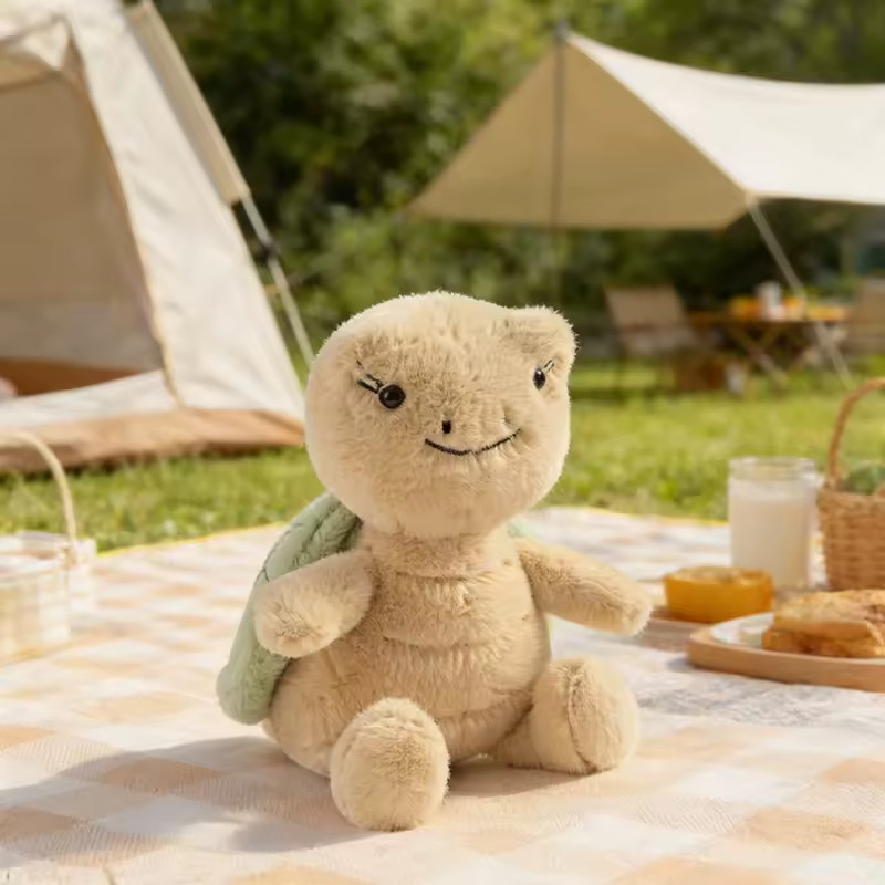 Thimble Turtle Soft Toy from Spring Collection in Bright Green