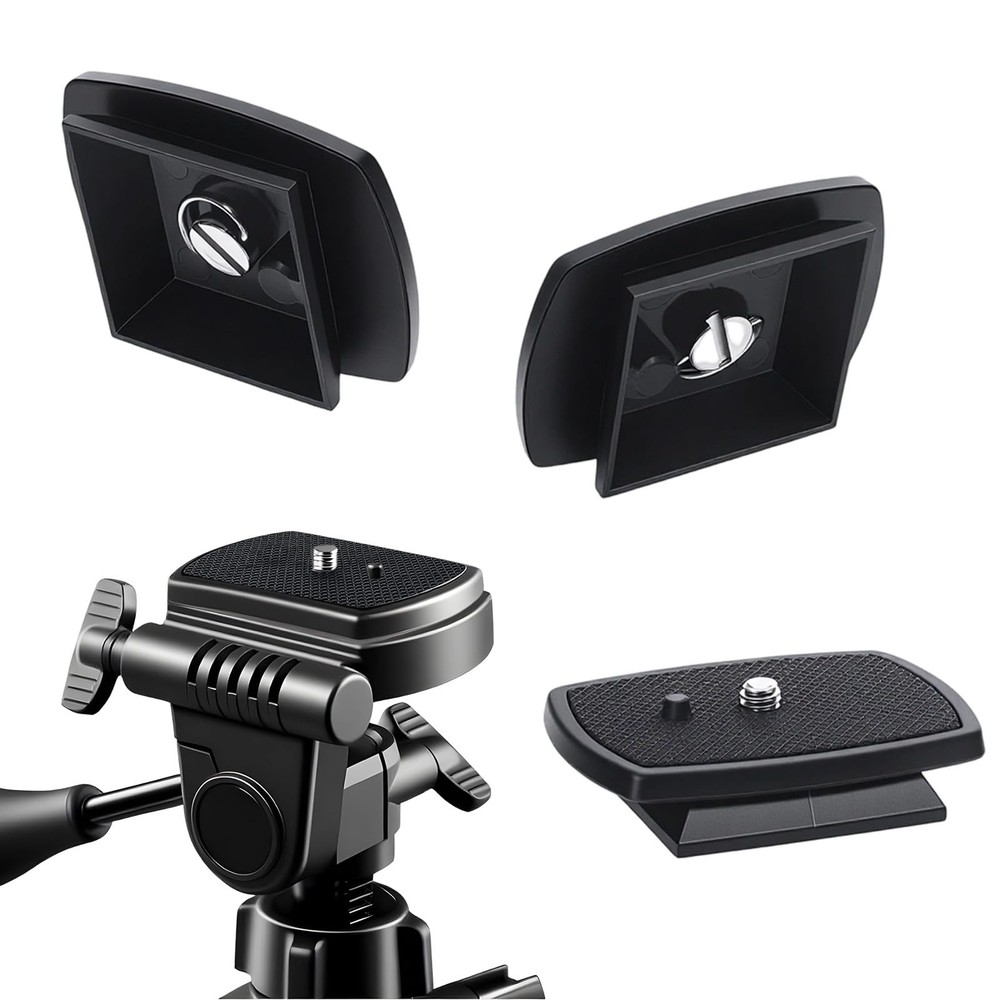 2 Pack Camera Quick Release Plate 63x48mm Universal Tripod Black