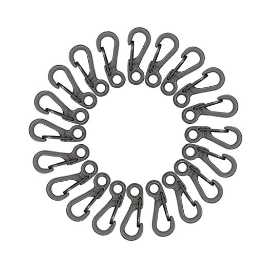 20Pcs Spring Snap Hook Carabiners Clip Spring Hanging Mini Version-Gun Grey