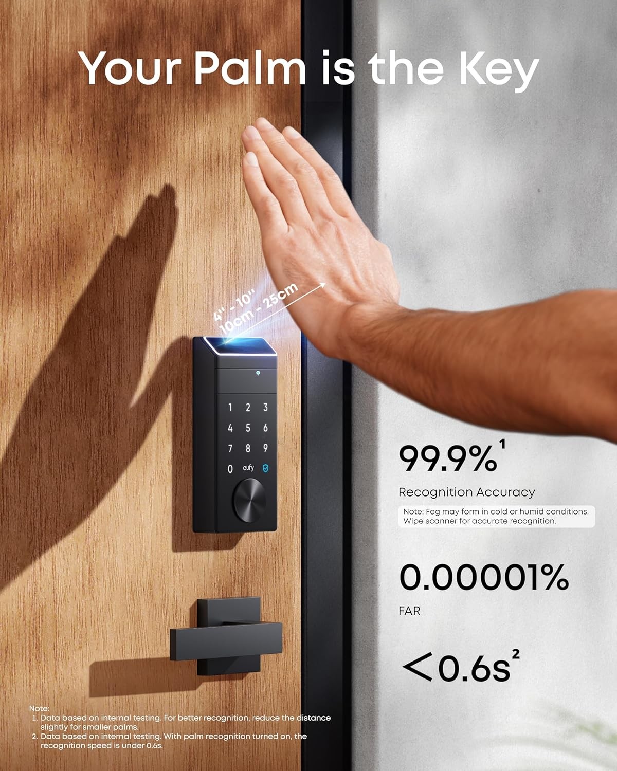 eufy FamiLock E34 Smart Lock Palm Vein Recognition Keyless Entry Door Lock Wi-Fi