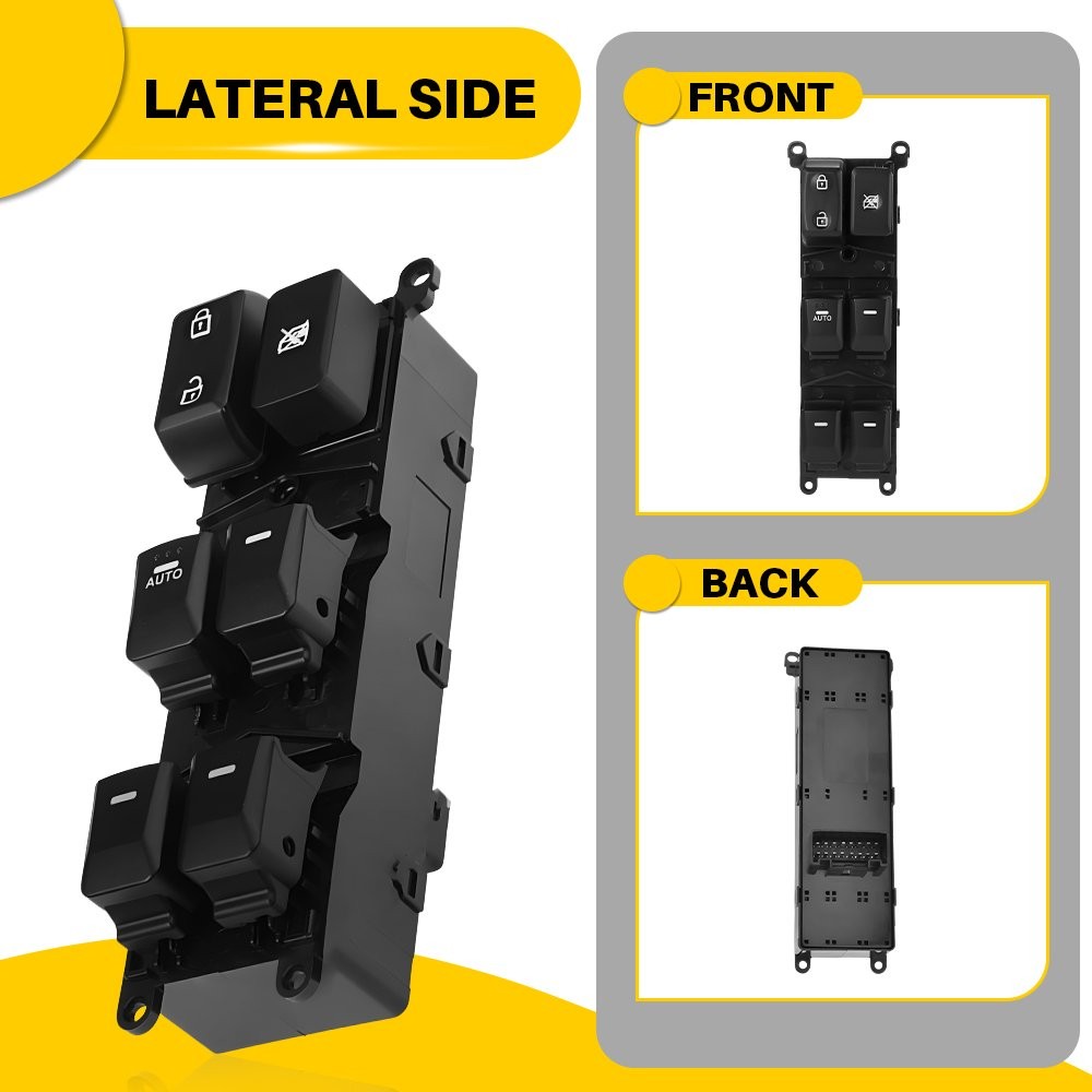 Power Window Control Switch Button Driver Side Front Black For Kia Rio 2012-2015