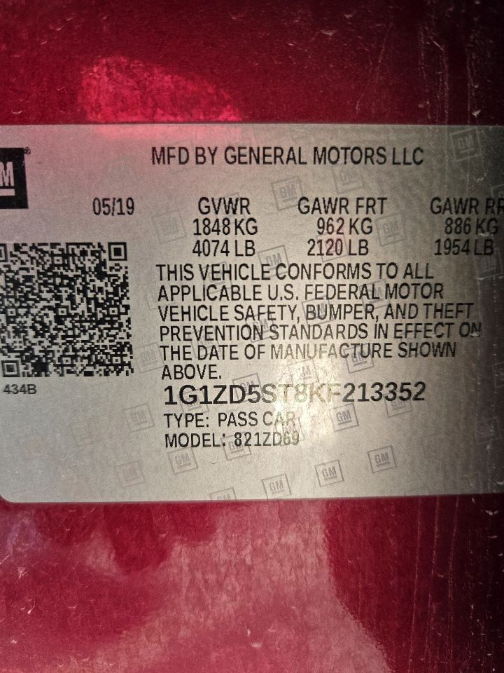 2019-2024 Chevy Malibu Front Dash Mounted Display