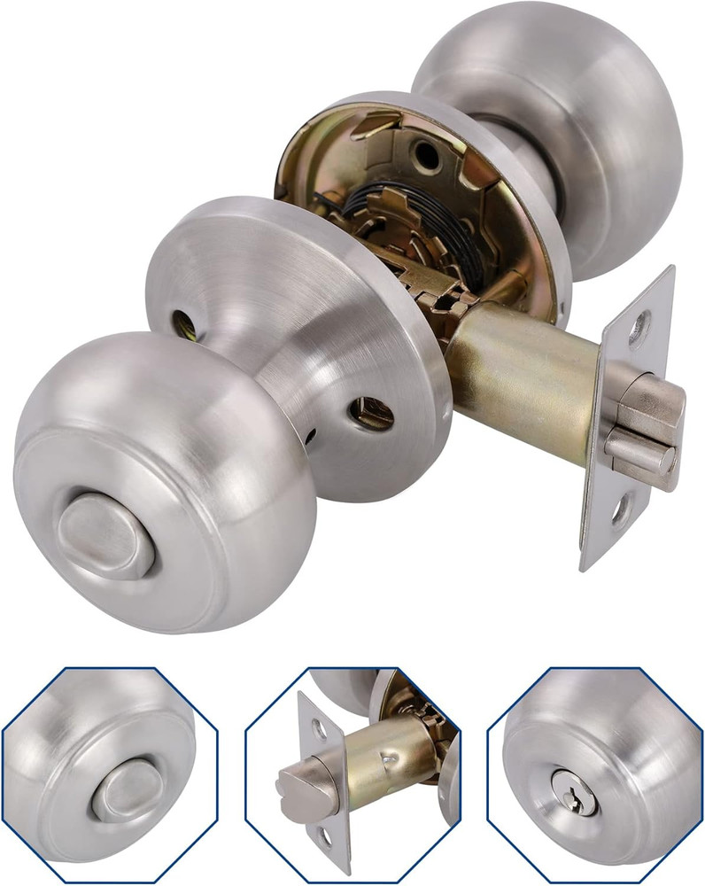 All Keyed Identical Deadbolt Door Knob Combo Set - Single Cylinder Lock with Cla