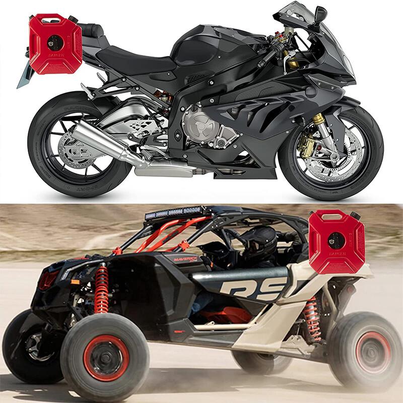 2 Pack 5L Gas Fuel Tank Gas Can Oil Storage Can For ATV UTV Motorcycle Car SUV