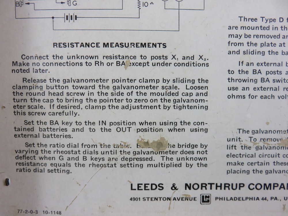Leeds & Northrup No. 5305 Test Set Instrument L&N UNTESTED