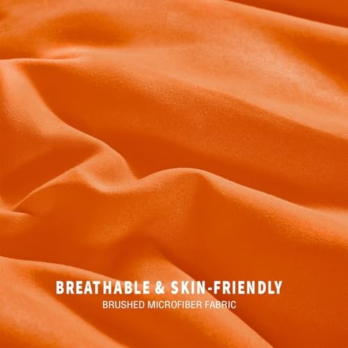Lightweight Reversible Size Comforter Set, Down Queen Orange/ Yellow