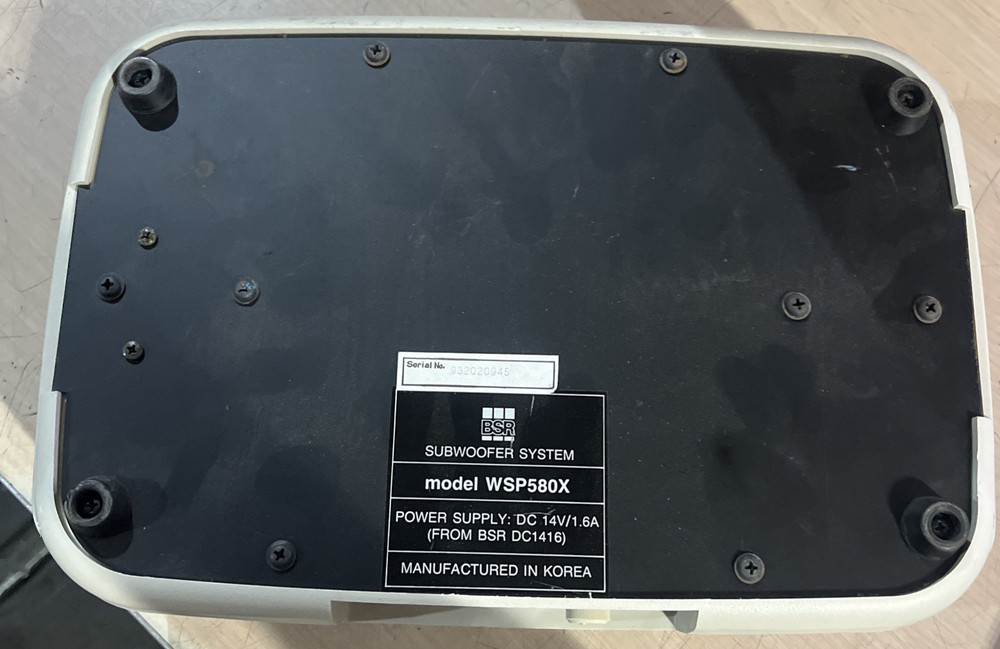 BSR SUBWOOFER WSP580X