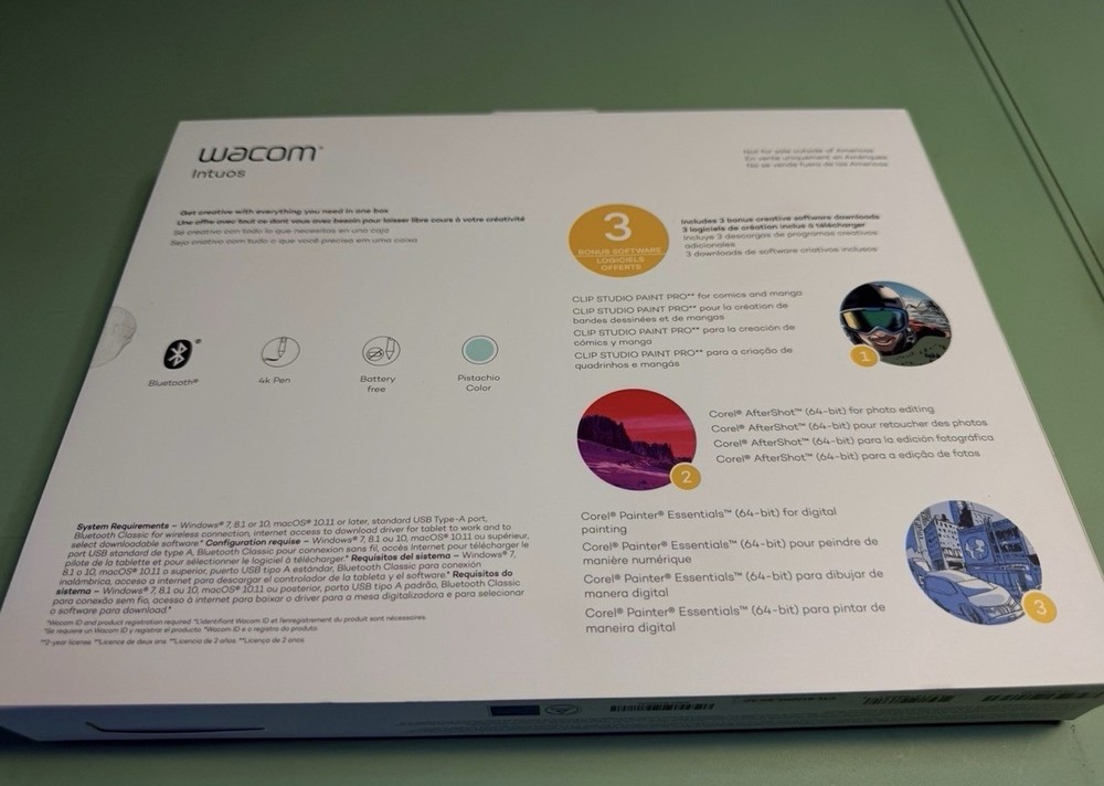 Wacom Intuos Medium Bluetooth Tablet with extras - OPEN BOX - model: CTL6100WLE0