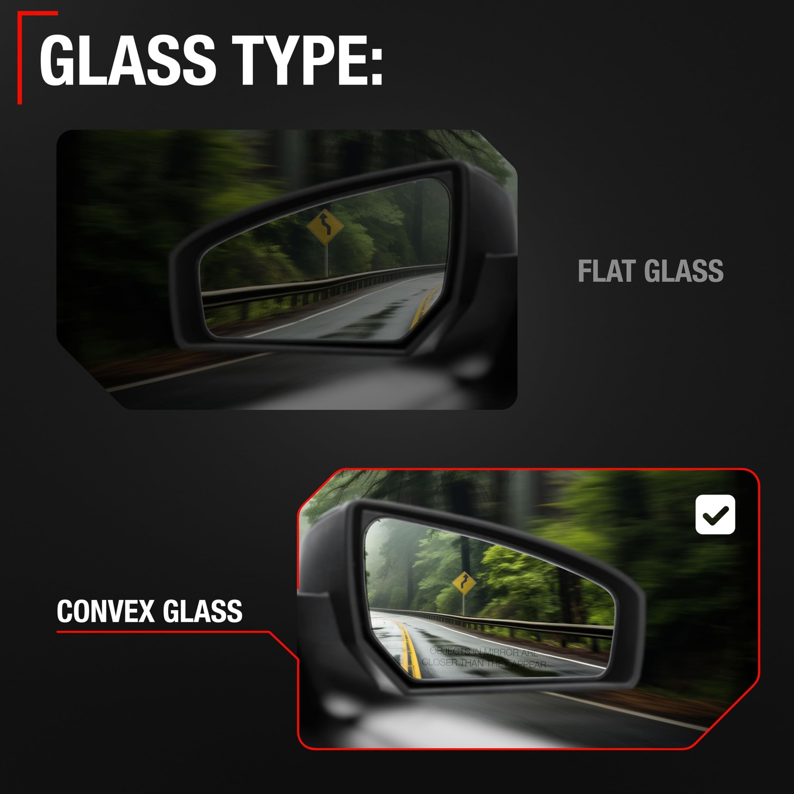 Passenger Mirror for Toyota Sienna - Power, Heated, Blind Spot, Manual Fold -...