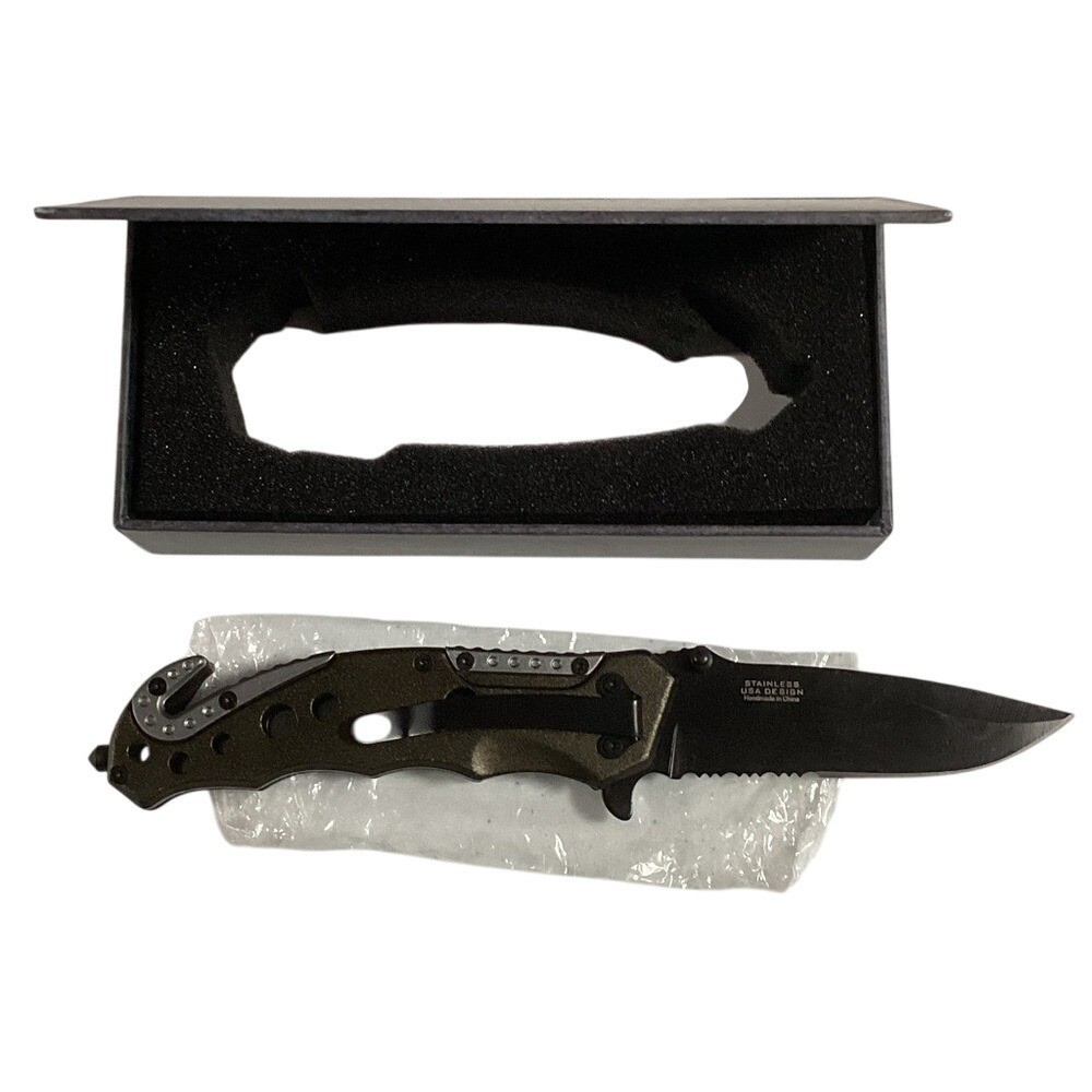 Tactical Folding Knife with Skull Emblem