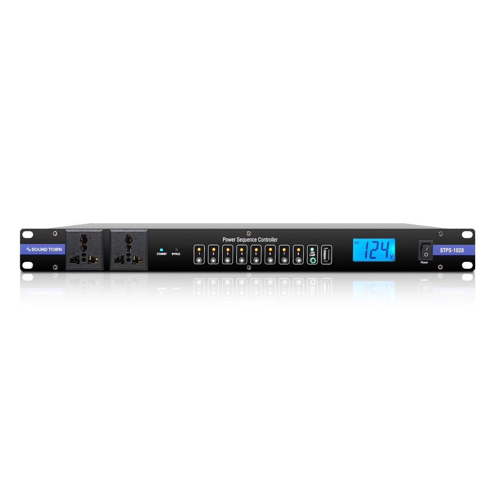 Rack-Mountable AC Power Conditioner/Sequencer with 10 Outlets, Protection, Vo...