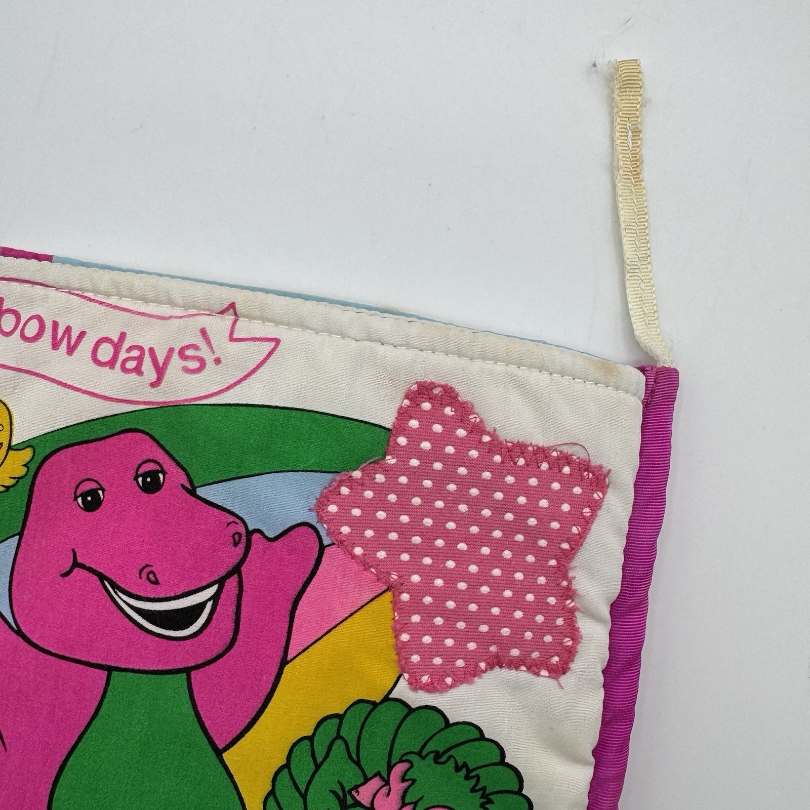 Rare Vintage 1993 Barney & Baby Bop Weather Book Soft Plush Washable