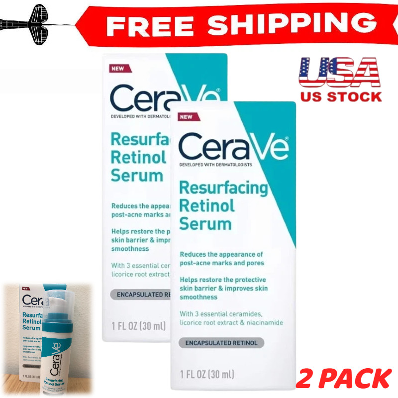 2x CeraVe Retinol Serum for Post-Acne Marks and Skin Texture 1oz (30ml)