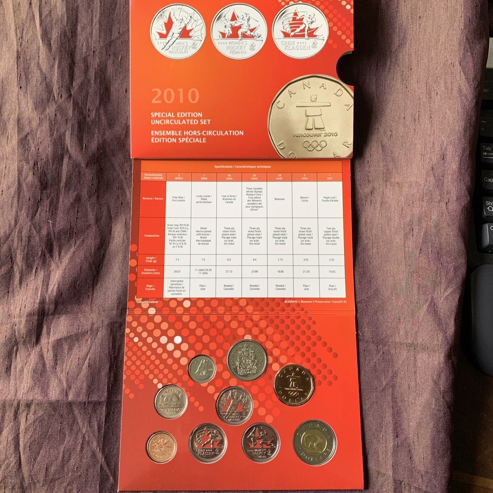 2010 Canada UNC PL Olympic Coin Set