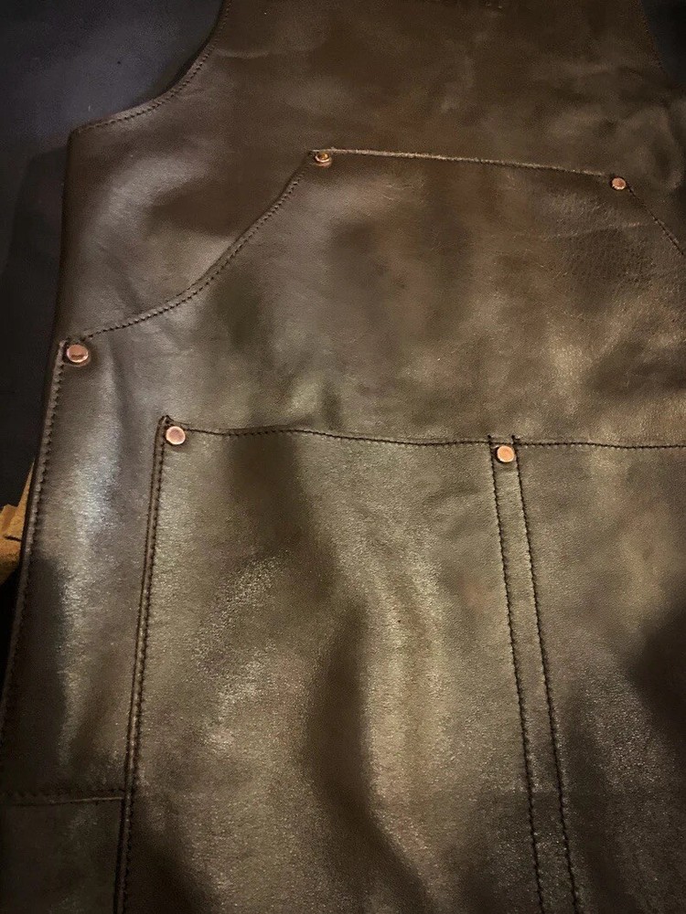 Absolut Elyx Brown Leather Adjustable Bartender Chef Artist Unisex Workers Apron