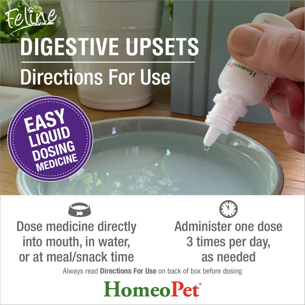 Natural Cat Digestive Support for Upsets - 15ml Safe Solution