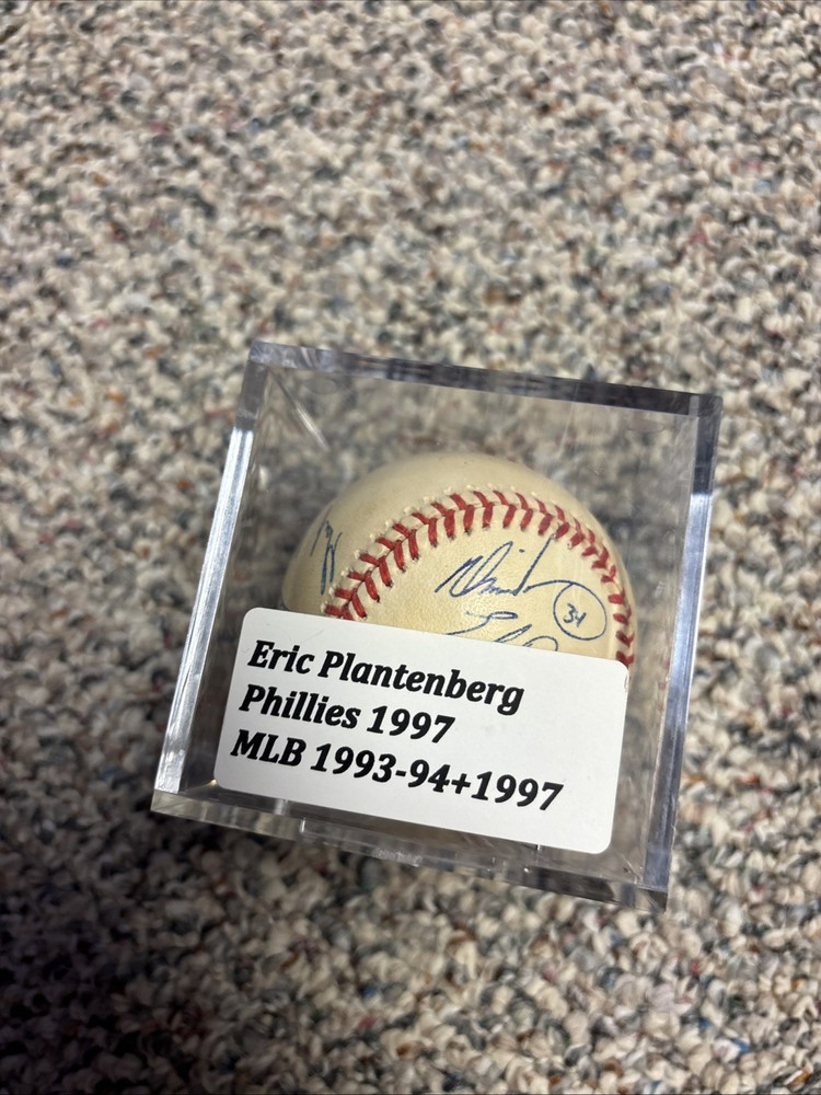 Eric Plantenberg Autographed Baseball & Case,Cottier,++