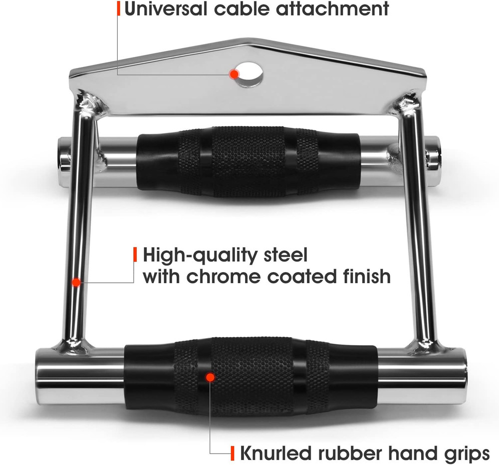 Cable Machine Attachment, Double D Handle & Tricep Rope Cable Attachment, Weight