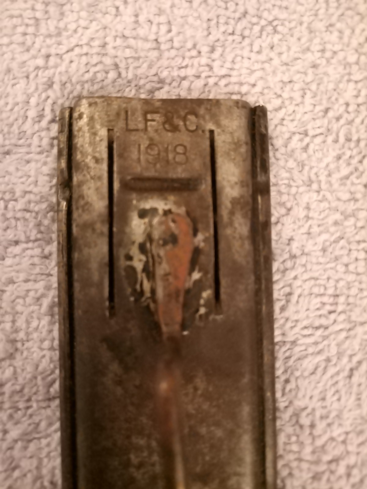 Original WW1 1918 LF&C trench knife, Theater Modified with original sheath