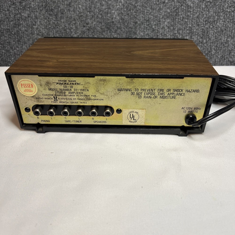 Realistic SA-10 Solid State Stereo Amplifier Model 31-1982B
