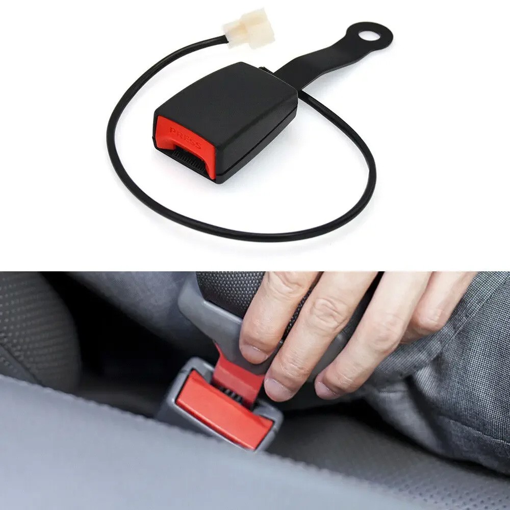 2PCS Universal Front Driver Safety Seat belt Buckle Plug Connector Warning Cable