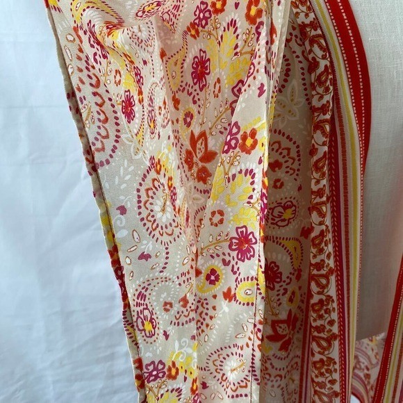 Belle by Kim Gravel Boho Sheer Paisley Kimono Cardigan Women Size 1X Orange