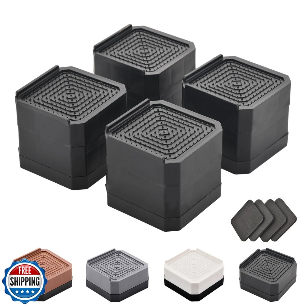 EclatBain Bed Risers Furniture Risers Heavy-Duty Rectangular Adjustable Block