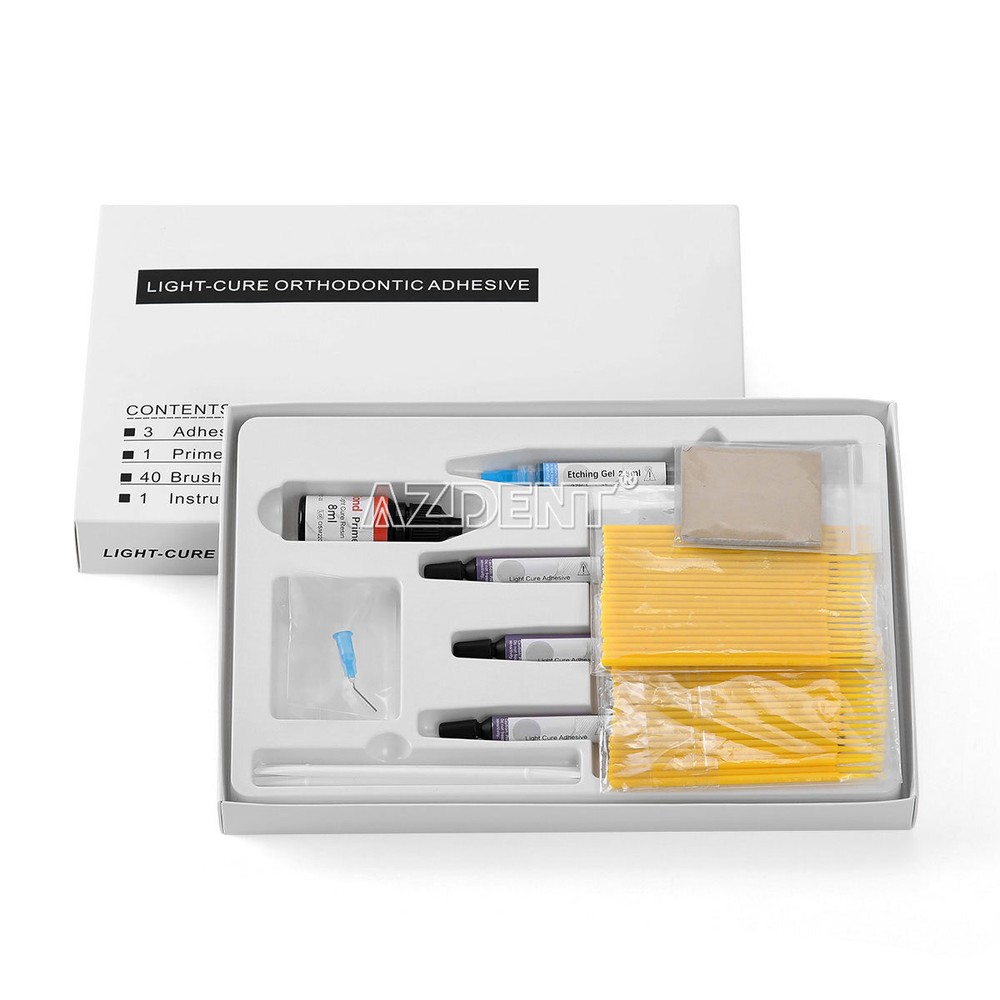 Dental Ortho Bracket Cure Light Composite Etching Adhesive Etching Gel Kit