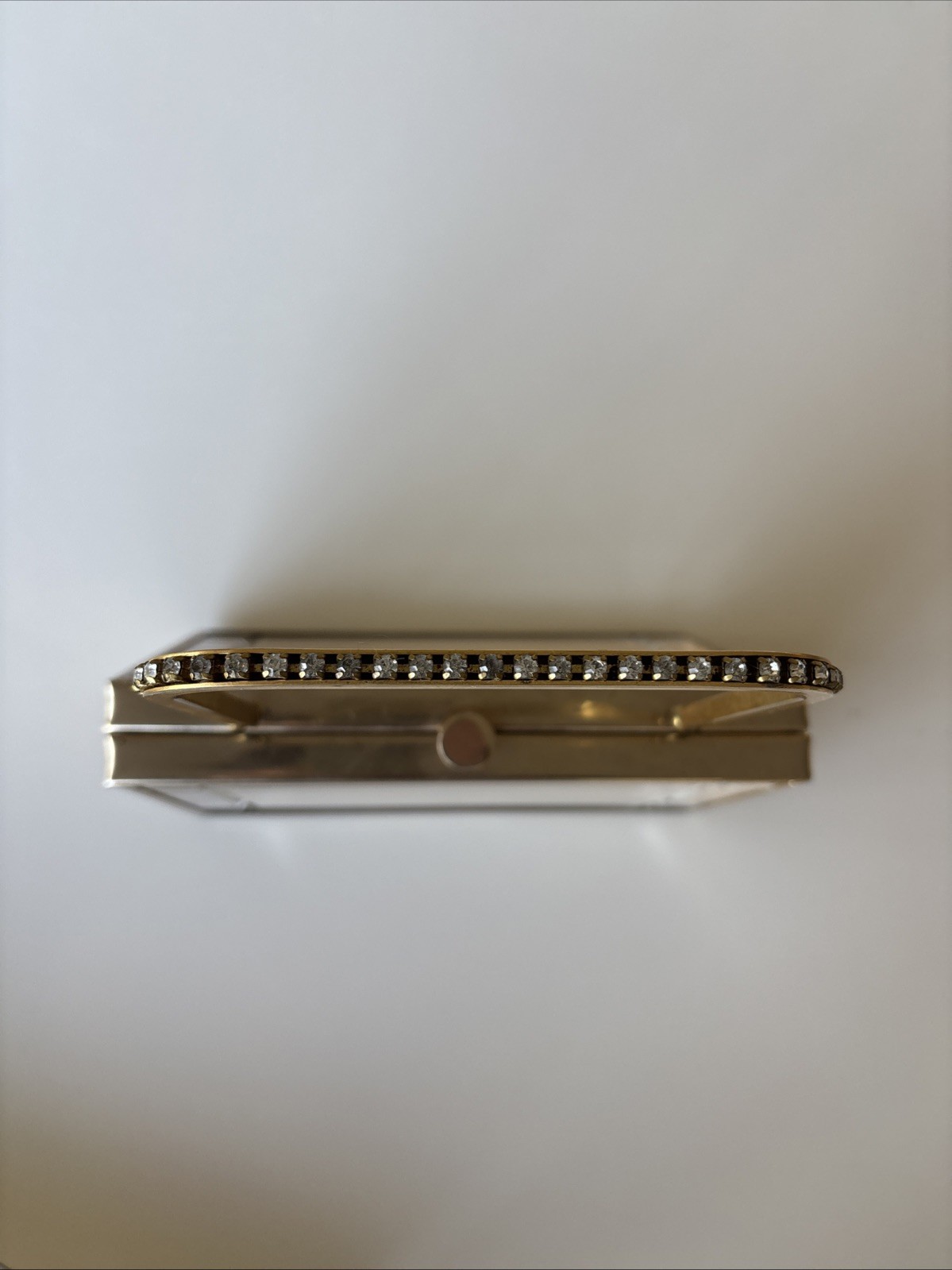 Vintage 1950s Tyrolean NY lucite and gold metal rhinestones box bag