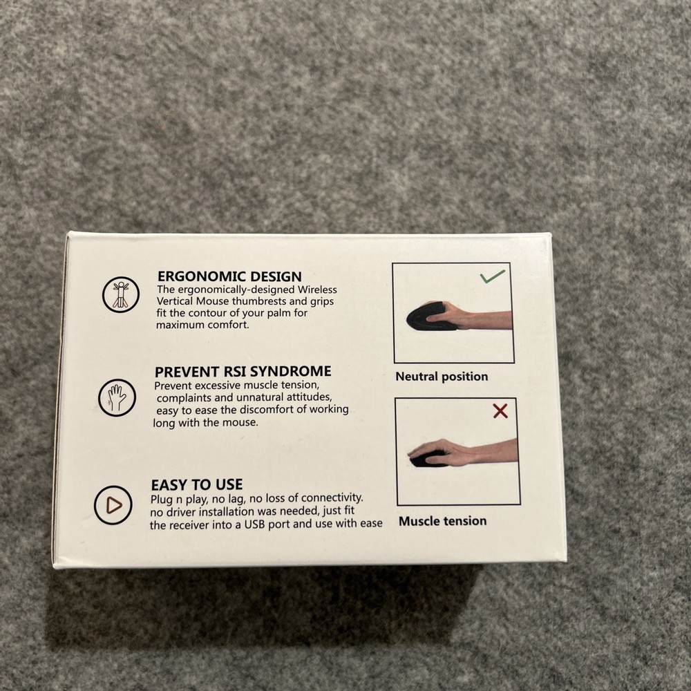 Woddlffy Upgraded Ergonomic Vertical Wireless Mouse Blue