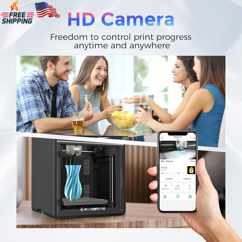 Official Original FLASHFORGE Camera Smart Kit, 3D Printer Camera Real-Time Monit
