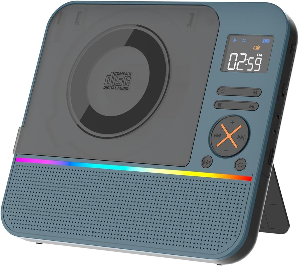 CD Player Portable, Hifi Stereo Portable CD Player with Bluetooth, Desktop Play