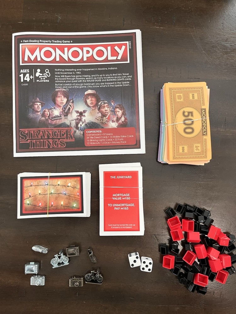 Monopoly Stranger Things Game Netflix 2017 Complete Game