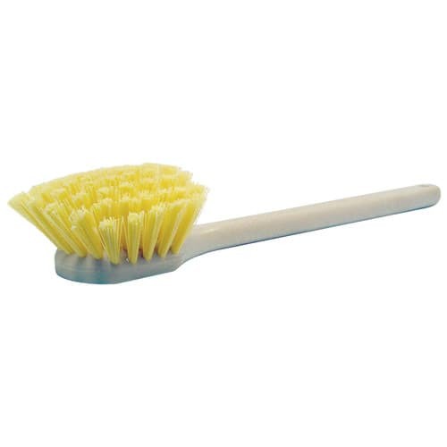 Weiler 79109 20" Utility Scrub Brush, Yellow Polystyrene Fill, Long Handle