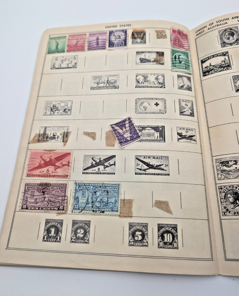 Vintage Stamp Collection Album Lot Worldwide + Catalog Books Starter Set