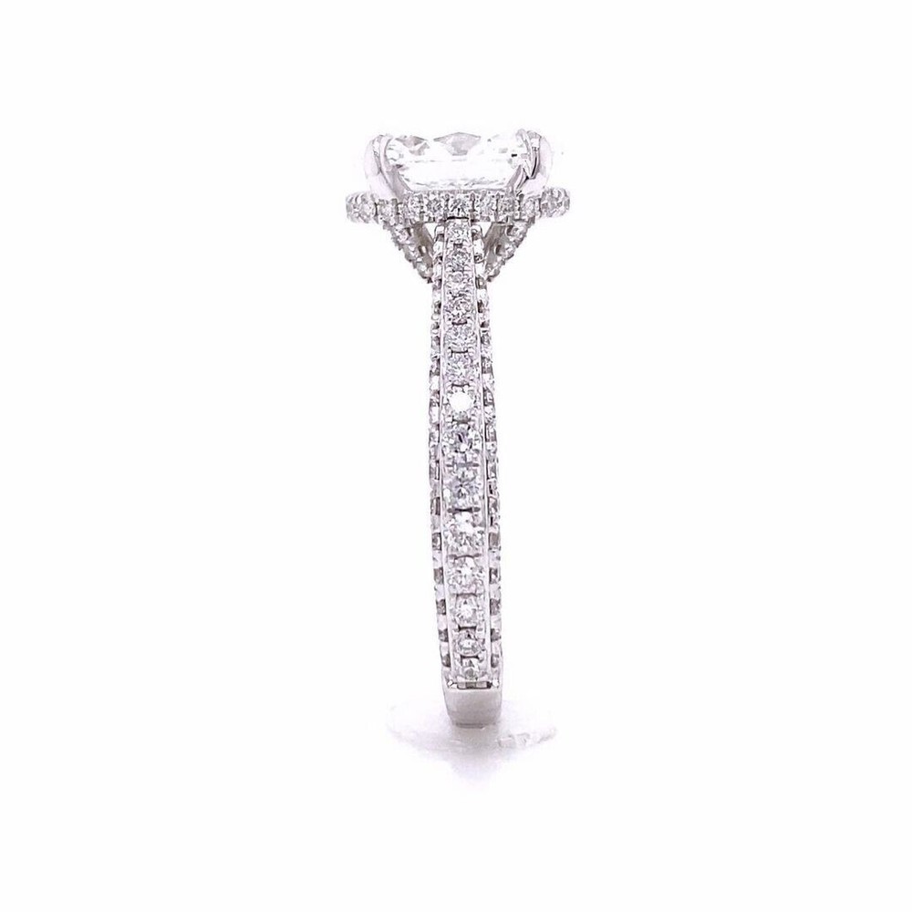 3 ct. Off-White Oval Cut lab created diamond Engagement ring -Certified