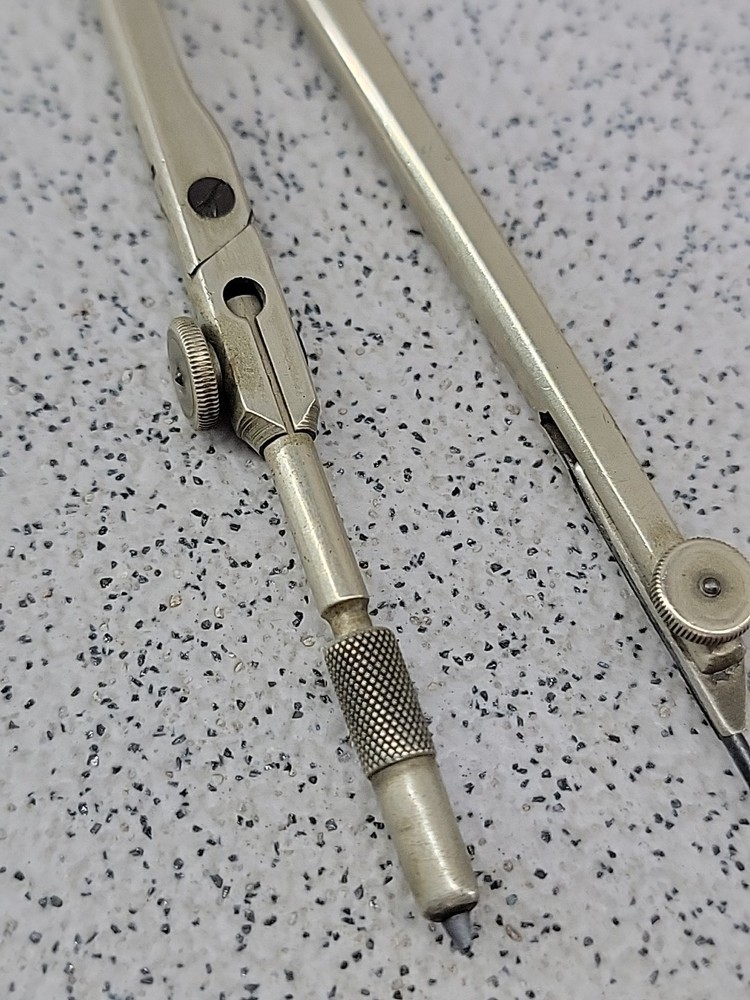 DOS Ltd Vintage Metal Compass Protractor Drawing Tool