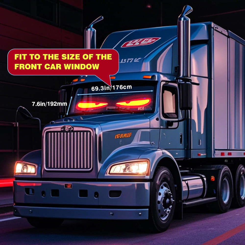 70”x7.6” Devil Eyes LED Display Light APP Control Flexible Programmable Screen