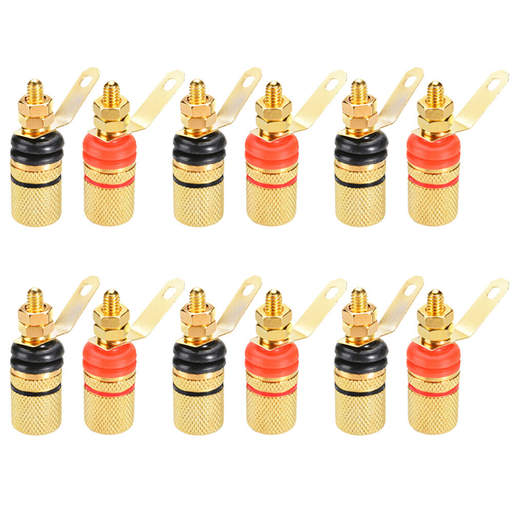 12Pcs 4mm Amplifier Speaker Terminal Binding Post Banana Plug Socket Connector