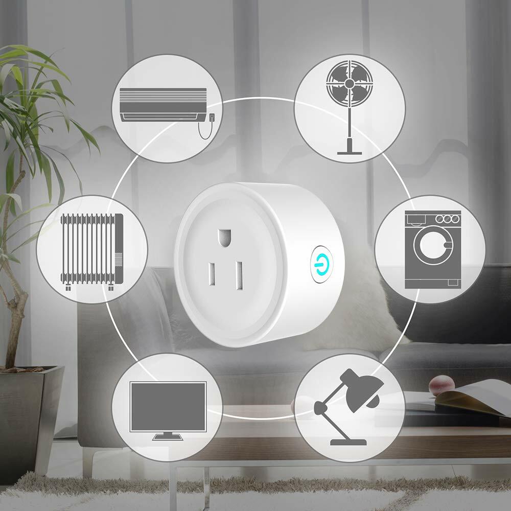2 PACK Mini Smart 2.4G Wifi Plug Socket Outlet Work Alexa&Google Home Assistant