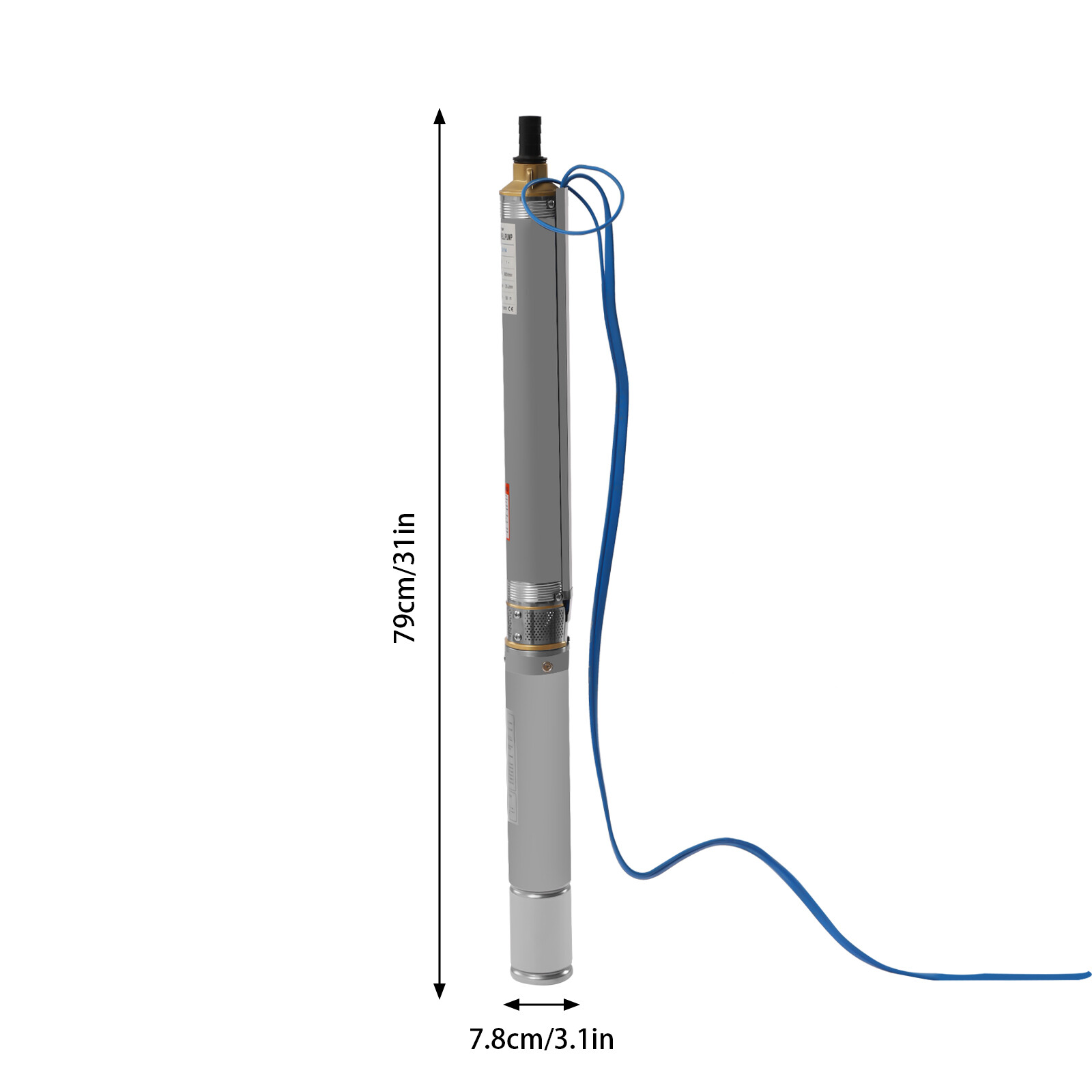 0.5HP Deep Well Pump 216ft Submersible Pump 16GPM w/Control Box 110V 33ft Cable
