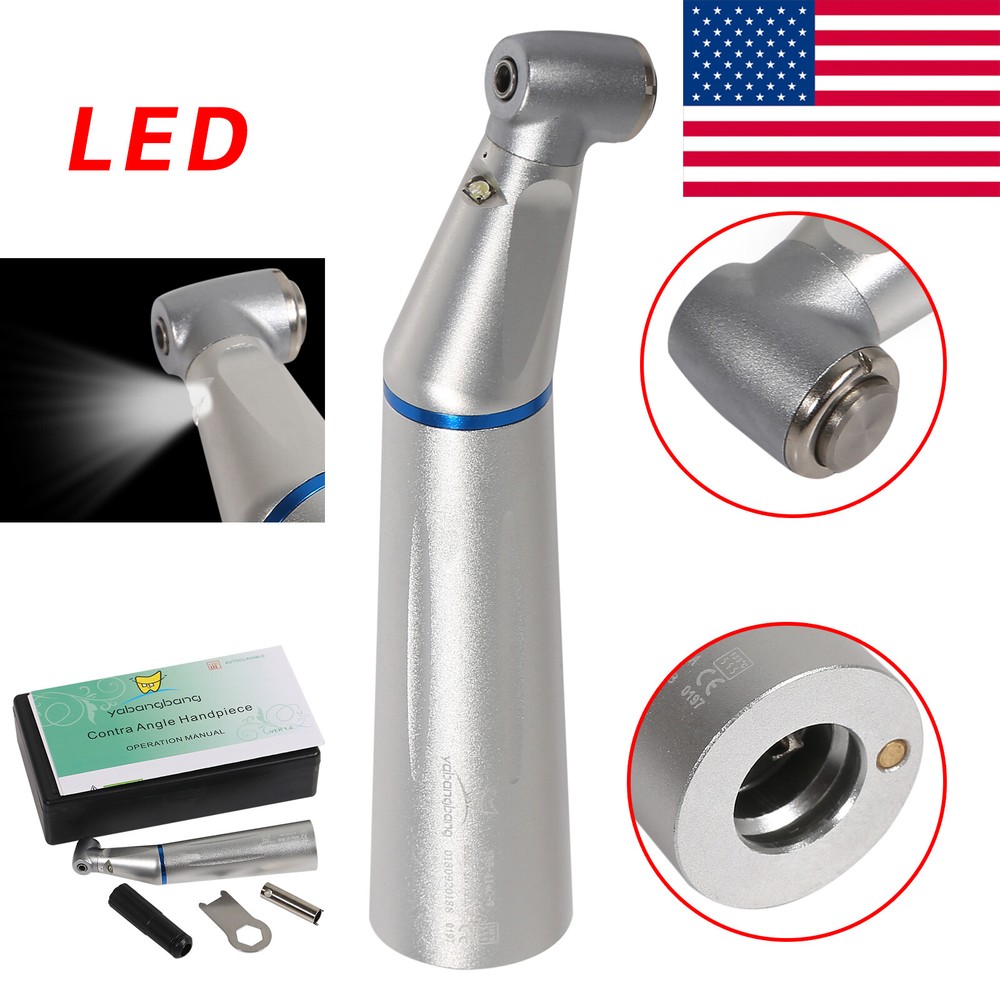 Dental Internal Low Speed Contra Angle Handpiece LED E-generator Push Button YH