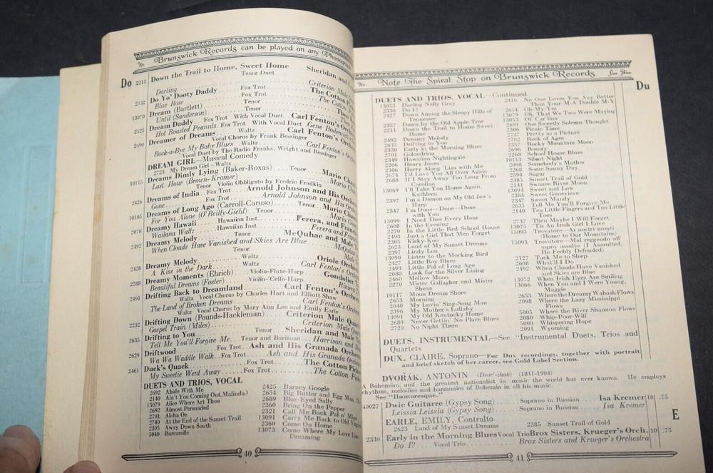 "Original" 1925 Brunswick Record Booklet and Catalog