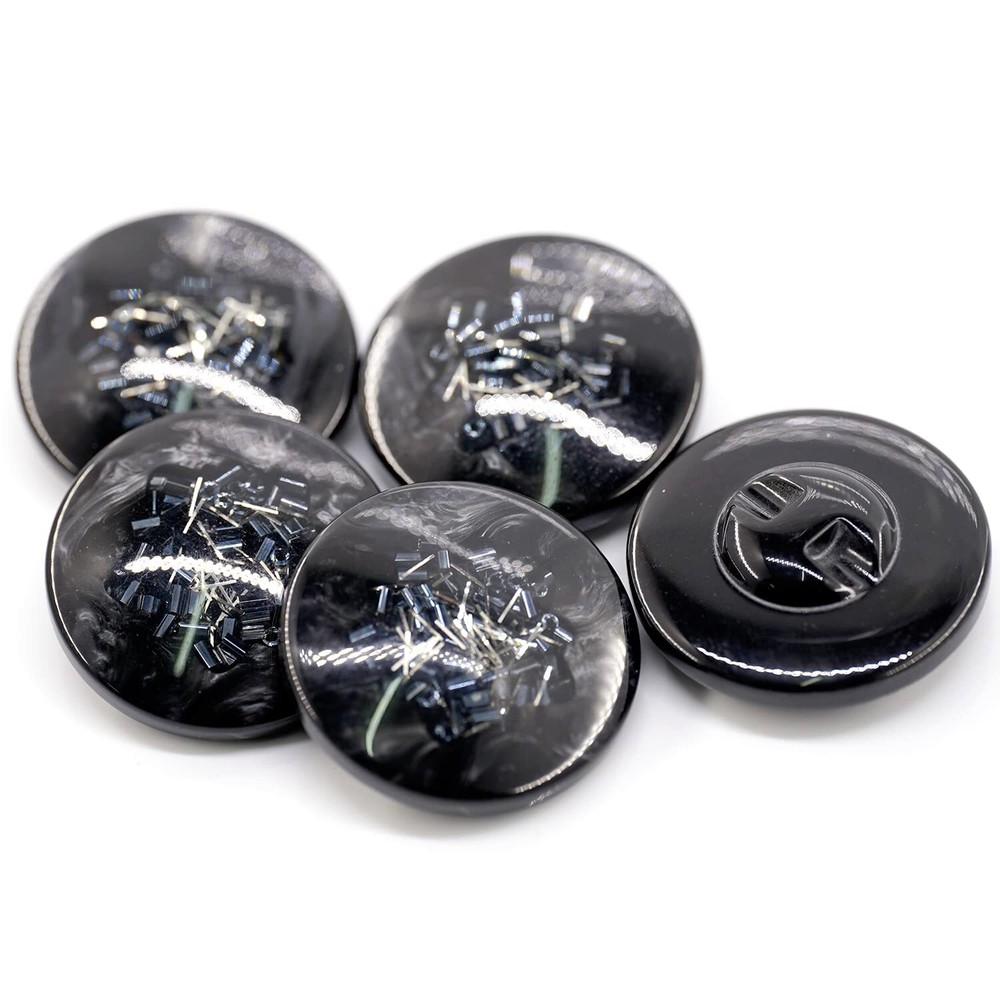 10 pcs Sequin Beads Embedded Polished Transparent Resin Flat Sewing Coat Butt...