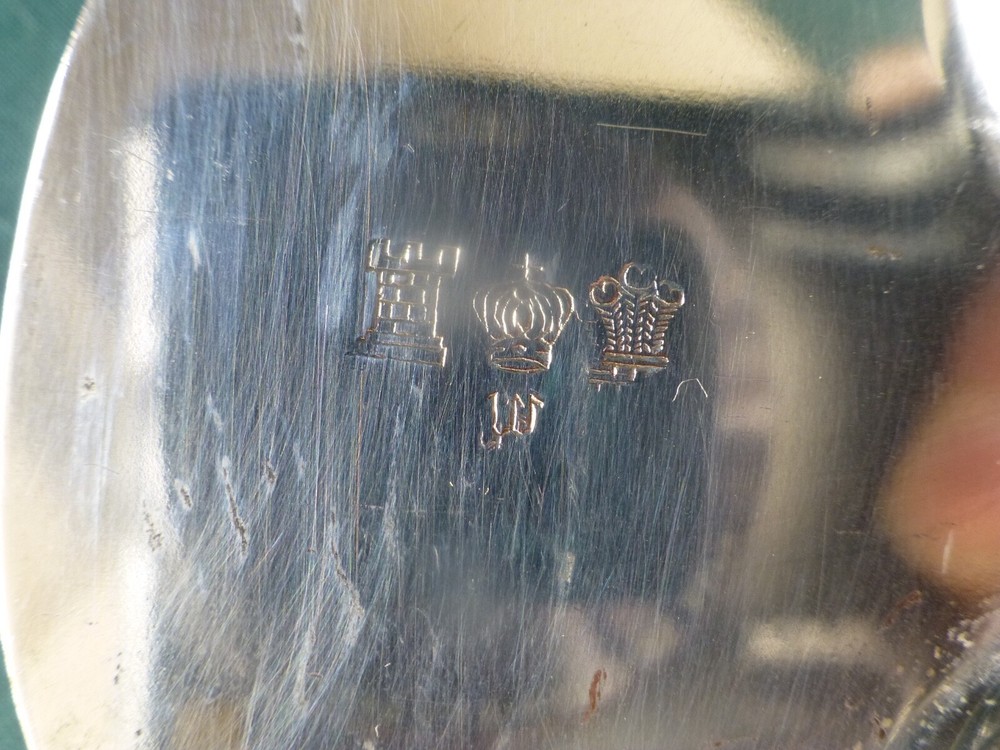 Antique Silver On Copper Shell Shaped Dish with Three Fish Feet