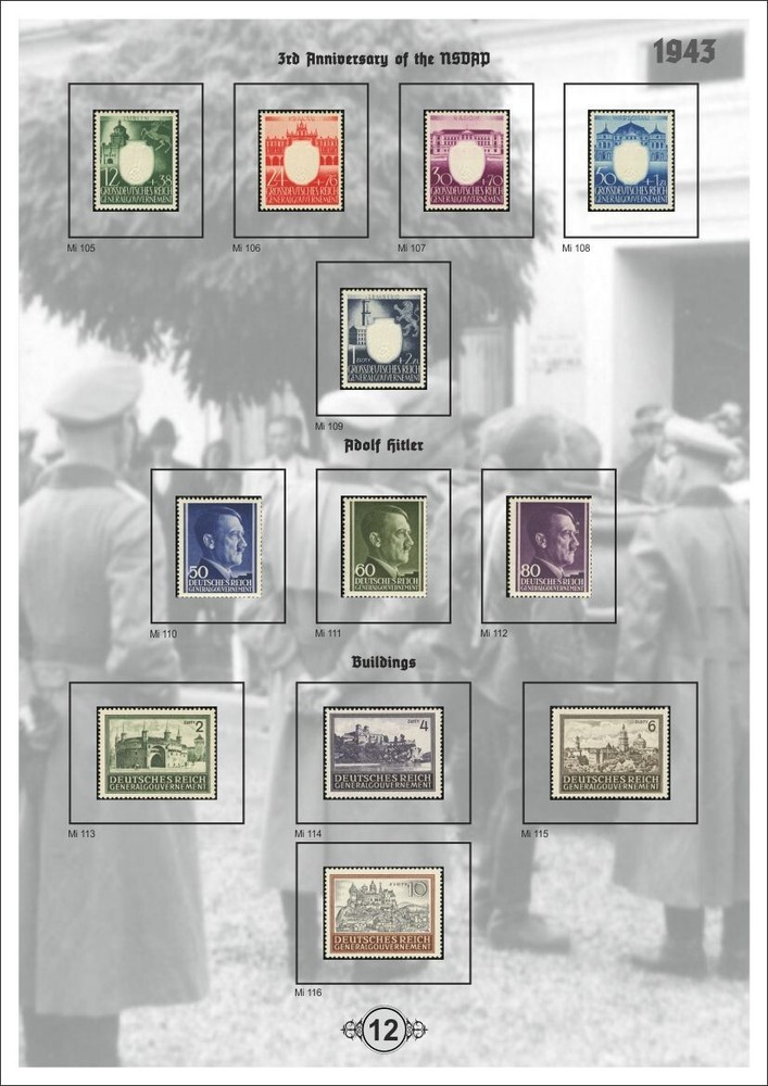 PDF ( DIGITAL ) STAMP ALBUM PAGES Third Reich Poland General Government, 1939-44