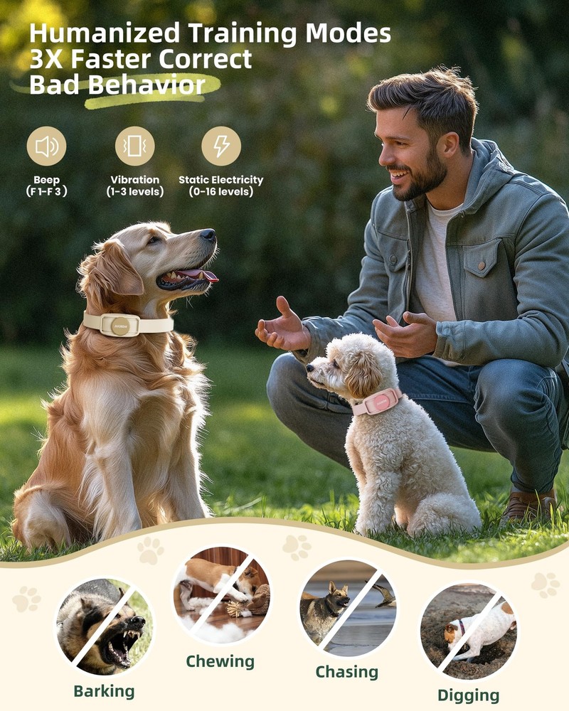 Dog Training Collar for 2 Dogs - 4200FT Remote Control with 3 Training Modes,...