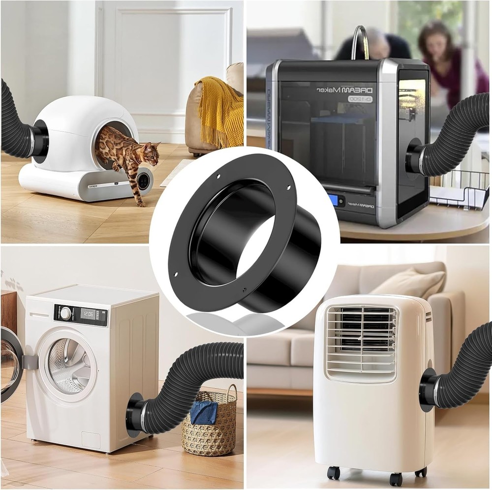 Versatile 4 Inch Duct Flanges for Dust Collection & Ventilation Systems - 2PCS