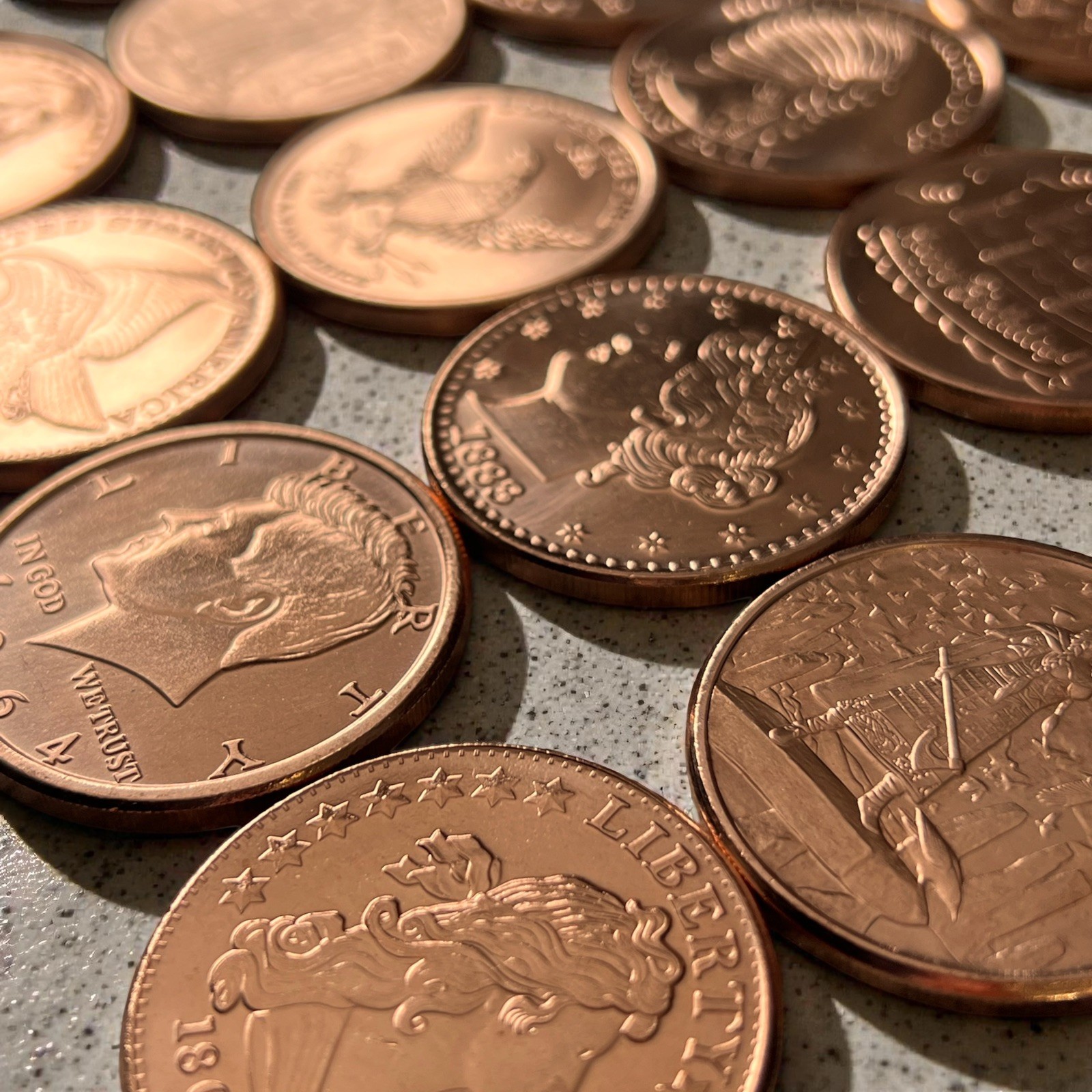 (100) PACK - Sellers Choice - 1 OZ COPPER ROUND - BULLION - 5 different designs