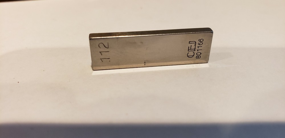 .112" CEJ Rectangular Steel Gage Gauge Block